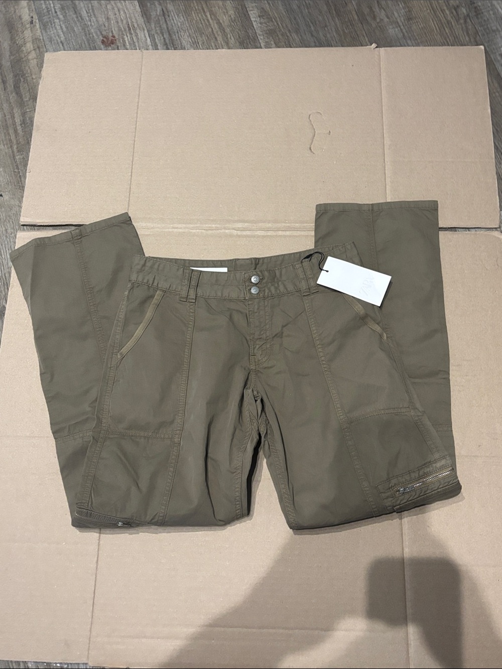 Zara Olive Green Cargo Style Pants